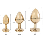 Gold Metal Adult Sex Toys & Games - Small, Medium, Large Sizes Stylish Butt Plug With Colorful Jewel - Sexual Stimulation Device For Men And Women - Versatile Pleasure