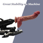 8.6" Curved Realistic Dildo For 3Xlr Sex Machine Liquid Silicone Dildo G-Spot Orgasm Big Dick Wand Lifelike Penis For Vagina & Anal Play(Brown)