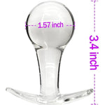 Glass Anal Plug Butt Plug With Curved Based For Comfortable Long Term Wear Prostate Massager Transparent Sex Toy With Long Stem For Women Men Masturbation