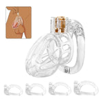 Male Chastity Device Cock Cage - Lightweight Vertical Invisible Lock Chastity Cage For Men With 4 Active Rings & 2 Keys Adult Sex Toys For Male Penis Exercise And Abstinence, Transparent