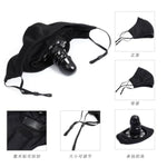 Mask Dildo Open Mouth Gag Face Mask Realistic Penis Gag Mask Bondage Restraints Bite Gag Bdsm Fetish Slave Sex Toy (Black)