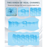 2 Packs Manual Male Masturbator, Male Stroker Pocket Pussy Sex Toys, Jelly Blue