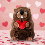 Valentines Beaver Stuffed Animal 8 Inch Cute Brown Beaver Plush Gift With Holding Red Heart Stuff Valentine'S Day Wedding Gifts For Her Girlfriend Boyfriend Couple Women Men Gift