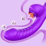 Strong 3 In 1 Tongue Licking Sucking Clitoris Vibrator Sex Toys For Women Clit Sucker Vacuum Vibro Dildo Female G Spot Clitoral Stimulator Sex