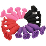 Silicone Anal Plug Training Set For Men Extended Butt Plug Rose Bottom Female Anal Expansion Adult Sex Toys For Massage Prostate And G-Spot (Pink)