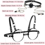 Bdsm Sex Bondage Breast Restraints, B To D Cup Chest Harness Boobs Cincher With Silicone Ball Gag & Nipple Clamps, Sex Harness Kinky Lingerie Bra Sm Games Sex Toys For Women Couples Beginner (Black)