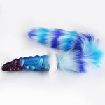 5.51" Silicone Large Butt Plug Tail Plug, 11.8" Fantasy Long Anal Stretcher Cute Furry Fox Tail With T-Base For Cosplay, Anal Sex Toys For Women Men