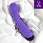 Blush Wellness G Ball 7" G-Spot Hither Motion Curved Vibrator For Women - Ultrasilk Puria Silicone Dildo Massager, 10 Vibe Modes, Usb Charge, Ipx7 - Adult Sex Toy For Female Pleasure Zones - (Purple)