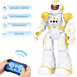 Robots Toy For Kids, Rc Gesture Sensing Toy, Interactive Walking Singing Dancing Robot Birthday Presents For Boys Girls Age 6 7 8 9 Years Old,Yellow