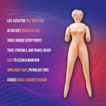 Blush X5 Men Sweet Jasmine 5'3" Life-Size Inflatable Sex Doll, 3 Penetrable Holes, Realistic Pvc Oral, Anal & Vaginal Stroker, Double Trouble Masturbator Compatible Doll Adult Sex Toy For Men -(Beige)