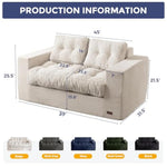 Bean Bag Chair For Adults, Upholstered Floor Sofa With Armrests, Loveseat Boneless Couch With Tufted Cushion & Backrest, Sofa In A Box, Large Bean Bag Couch For Bedroom Living Room, Beige