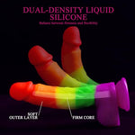 7.67 In(About 19.5 Cm) A Riot Of Colours Huge Realistic Dildo Realistic Skin Texture Realistic Soft Silicone Dildo With Powerful Suction Cup-Very Flexible Able To Meet Any Imaginable Posture