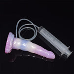 Realistic Ejaculating Squirting Dildo With Suction Cup, Knotted Dildos With Balls, Silicone Animal Dildo, Flexible Huge Dildo, Anal Dildo Adult Sex Toys (Light Purple)