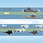 Aircraft Carrier Toy Military Submarine Naval Ship Play Set With 6 Pcs Planes Toys, Army Men Toy Battleship For Kids Boys Girls