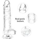 Clear Realistic Dildo Set - 3 Sizes (Small Big Huge) Suction Cup Dildo Anal And Vaginal Pleasure,Realistic Penis,Large Dildo With Ball,Suitable For Beginners To Advanced Users(6'' 8'' 11'')