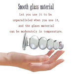 Glass Dildo Butt Plug, Crystal Glass Anal Plug Transparent Anal Beads With Round Base G Spot Stimulation Massager Pleasure Wand Penis Masturbation Anal Sex Toys For Couple Women Men (5 Ball)