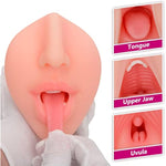 Male Masturbator Deep Throat Blowjob Pocket Stroker Lifelike Real Mouth With Tongue And Teeth And Oral Sleeve Adult Sex Toys For Man Masturbation Flesh