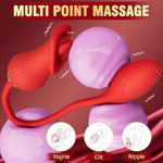 Tongue Licking Vibrators Adult Toy For Women Sex Toys, 2 In 1 Tongue Toy 10 Licking & Egg Vibrator Modes, Rose Sexual Pleasure Tool Dual Vibrator Bullet Toys For Female Nipple Clitoral Stimulator