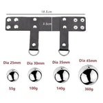 Cock Ring Male Metal Ball Stretching Weights Adult Bdsm Ball Scrotum Pendant Stretcher Leather Penis Rings Chastity Device Sex Toys For Men (25Mm)