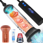 Automatic Penis Enlargement Pump For Men Erection With 3 Intensities, Male Adult Sex Toys Vacuum Sensuality Pump Penis Enlargers & Enhancer Device With A Vagina Pussy Stroker For Men Masturbation