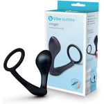 Ringer Sleek Tapered Cock Ring And Butt Plug - Silicone Anal Plug For A-Spot, G-Spot, And P-Spot Stimulation, Anal Toys For Adults (Ringer, Black)