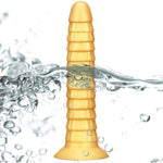 10.23 Inch Gold Color Anal Plug G Spot Dildo With Suction Cup Base, Reusable Prostate Massager With Textures Adult Sex Toy For Men Women