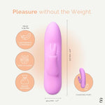 Mini Rabbit Vibrator For Dual Stimulation, G Spot Couples Intimate Personal Massager, Rechargeable & Waterproof Silicone Adult Wellness Device