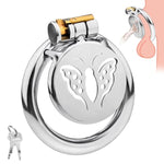 Stainless Steel Male Chastity Device Cock Cage Smooth Metal Bondage Locked Penis Exercise Cage Sex Toy For Men Couple (1.96 Inch)