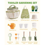 Kid Gardening Set, Wooden Garden Tool For Kid, Garden Tool Kit With Tool Storage Bag, Apron, Gloves, Montessori Toys For Kids To Be Closed To Nature, Wrp25