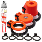 German Modern Design Chastity Devices Belt Men Cock Cages 3 In 1: Armed-10, Armed-40 & Rodeo, 5 Rings By , 5 Rings, Black-Red