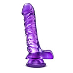 Blush Adult Sex Toy - B Yours Basic8 - Realistic G Spot Dildo - 9 Inch Long - Lifelike Ribbed Clear Penis With Suction Cup - Smooth Firm Strap-On Dildo For Women & Men Anal Vaginal Pleasure - Purple