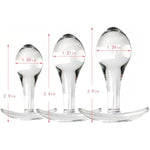 3Pcs Glass Anal Plug Adult Sex Products Training Kit Anal Beads Butt Plug Masturbator Toys With Anchor Bottom, Smooth Glass Sex Toys For Men Women Beginners Advanced Players Pleasure (Transparent)