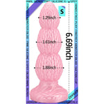 Anal Beads G-Spot Dildo With Suction Cup - Pink Silicone Butt Plug Dilator With Dragon Scale - 6.69 X 1.88 Inch Prostate Sex Toy For Women Men Masturbation