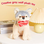 Grey Wolf Plush Toy - Soft Stuffed Animal Wolf Plush, Cuddly Wolf Stuffed Toy, Gift For Kids, Children, Safe & Durable Plushie, 13 Inch