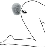 Small Anal Plug, Rabbit Bunny Tail Anal Plug for Cosplay, Butt Plug Adult Sex Toys for Sexual Enjoyment (Gray, Medium)