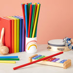 Rhythm Sticks For Kids - Wooden Classroom Music Toys & Preschool Percussion Instruments - Shakers For Class & Children'S Musical Toys - 12 In, 4 Colors, 24 Pieces