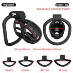 Chastity Cage For Men Locking Device, Lightweight Abs Resin Material, Breathable Hollow Design, Cock Cage Set With 4 Ring Sizes, Detachable Lock, Discreet & Comfortable For Daily Use (Black,L)