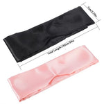 2 Pack Satin Sleep Masks, Adjustable Eye Mask for Travel Nap, Black Pink