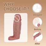 Penis Sleeve Cock Sleeve, 6.2 Inch Realistic Silicone Penis Extender, Soft and Reusable Pennis Extender, Enlarger and Prolong Male Girth Cock Sleeves, Adult Sex Toys for Men Couple, GF8113
