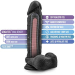 Au Naturel Bold Massive 9 Inch Soft Realistic Sensa Feel Dual Density Flexishaft Suction Cup Strap On Harness Compatible Dildo - Sex Toy For Women And Men - Black