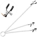 Nipple Clamps Clitoris Clamp With 3 Adjustable Soft Rubber Metal Clips Bondage Restraints Sm Sex Toys