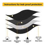Teen Girls Period Underwear Menstrual Period Panties Leak-Proof Cotton Protective Briefs Pack of 6
