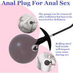 Inflatable Anal/Butt Plug Prostate Massager With Rolling Steel Ball Inside Lgbt Anus Vagina Dilator Expander For Erotic Games (One Ball)