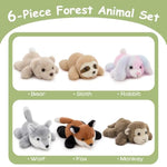 6 Pcs Stuffed Animals Bulk, 7 Inch Stuffed Weighted Forest Plush Bulk, Cute Small Plushies Toy Gift For Kids Party Favor (Each 0.88 Lbs)