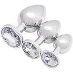 3 Pcs Luxury Jewelry Design Fetish Anal Butt Plug (White)