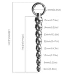 Stainless Steel Pull Bead Urethra Sound Rods/Urethral Dilator With Removable Grommets, Smooth Penis Plug Sex Toys - Catheters & Sounds For Men, Women (L)