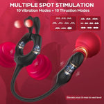 Thrusting Anal Toys Prostate Massager, 4 In 1 Male Sex Toy For Men Couples, 10 Vibrations X 10 Thrustions Remote Control Adult Sex Toys, Dual-Motor Vibrating Cock Ring Anal Vibrator Stimulator