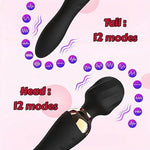 Vibrator for Women Dual Stimulation for G-Spot & Clitoral Stimulator Wand Massager 12 Modes Rechargeable Waterproof Sex Toy for Couples Personal Use Travel Beginners & Advanced
