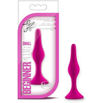 , Luxe Beginner Silicone Butt Plug - Small Size - Soft, Tapered Heads - Satin Smooth Silicone Anal Trainer- Suction Cup Base - Pleasurable Adult Sex Toy For Women And Couples - Pink