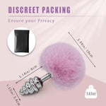 Rabbit Tail Anal Plug?Metal Spiral Buttplug?Anal Sex Toys For Men,Women And Beginners And Advanced Users,Plug Anal For Couples?Pink Anal Toys For Dress Up Party(Medium Pink)